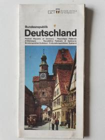外文原版地图~~~~~~~ Deutschland【德国地图】原版地图，打开尺寸96.5*63厘米.