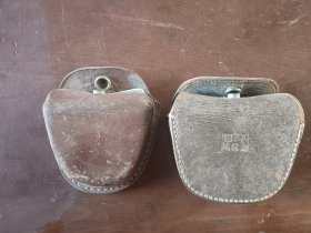两个牛皮套子，不知干啥用的，包老，民国或者解放前后的