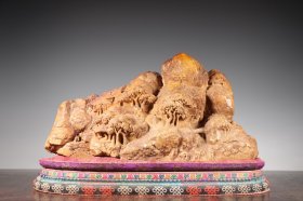 旧藏 寿山石山子摆件 尺寸：33-13-24 cm 重8500克