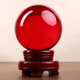 水晶球，直茎12厘米（红运当头带底座）
