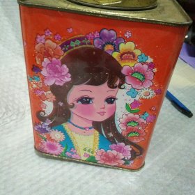 80年代早期上海光明牌华美太妃糖糖盒（铁盒）