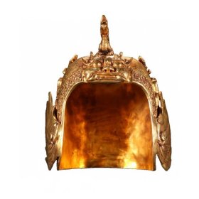 清.铜鎏金将军帽。 规格：高35cm 宽22cm 重约9斤