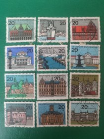 德国邮票 西德1964年德意志联邦共和国各州首府 12全销
