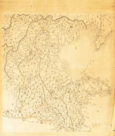 0547古地图1855–1870 直隶山东两省地與全图。最大可做150*177.49厘米，缩版。宣纸艺术微喷复制。700元包邮