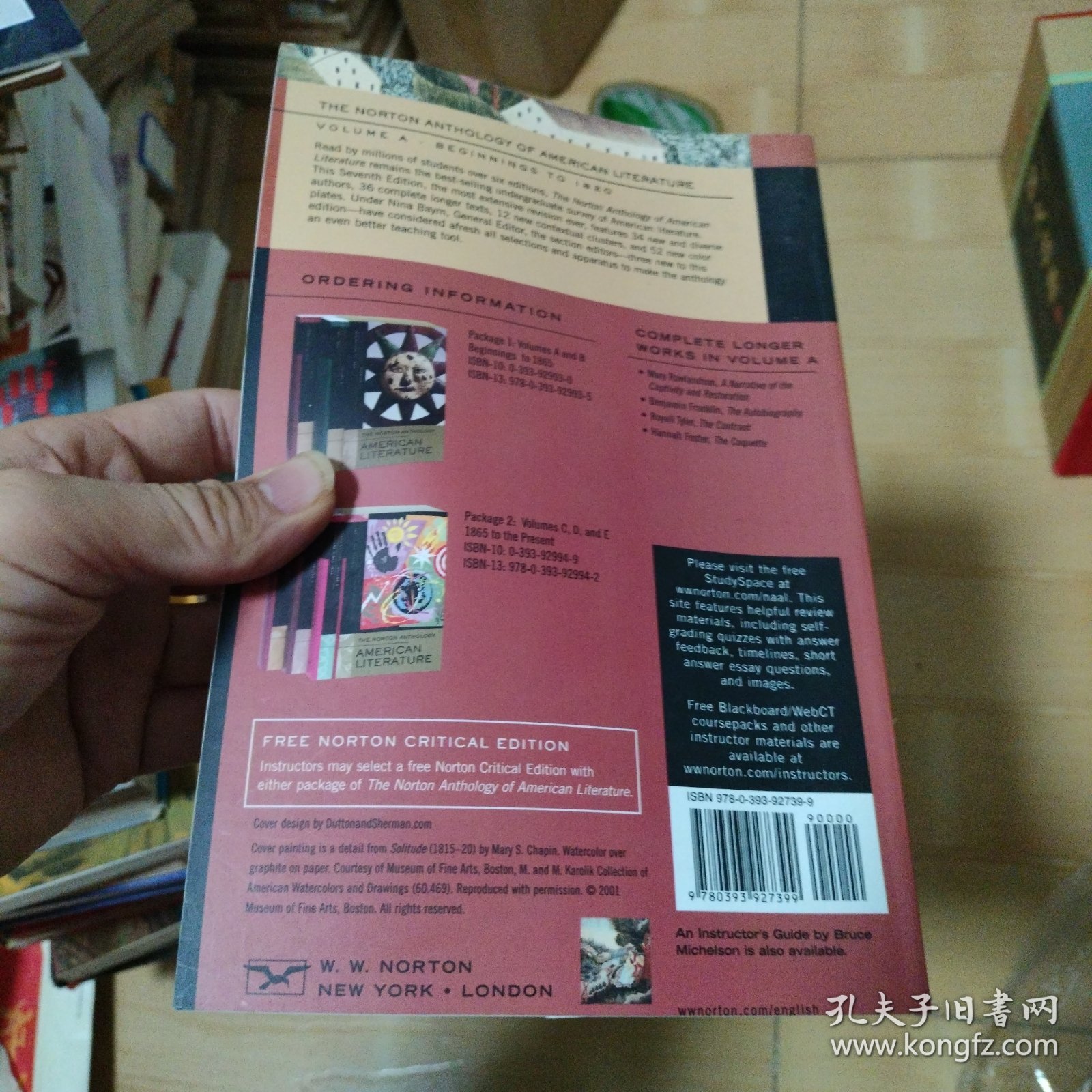 The Norton Anthology of American Literature: Beginning to 1820 Vol. A 诺顿英国文学选集系列