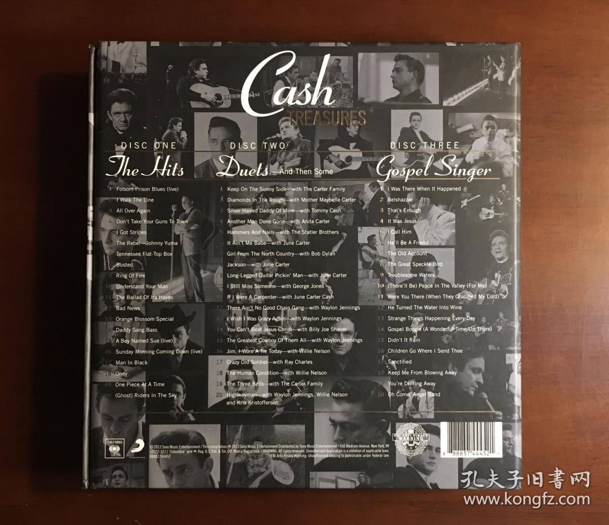 美国乡村音乐Johnny cash  TREASU  RES 经典套盒。3CD .黑面。高保真音质！
2013年索尼公司出品！
全新原版进口CD 假一赔十