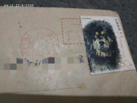 2008年杭州留下10邮戳，外甥女写给舅舅的信，十分温馨。贴藏獒邮票。