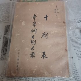 十剂表 本草纲目别名录 影印道光刻本