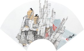 （保真）杨晓村 尺寸：69*32 ​ 擅长中国画。1968年毕业于中南民族学院 ，1980年进修于中央民族大学美术系。1976年组建湖南省怀化师范专科学校美术系，并先后 任副主任、主任等。现为广西师范大学艺术系副教授