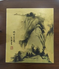 当代名家，李庚，金笺山水