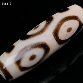 藏区回流老料至纯古珠满朱砂【龟甲六眼天珠】