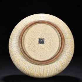 清乾隆哥窑米黄釉圆洗 高12厘米 宽28厘米