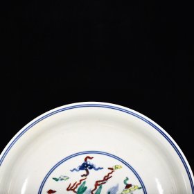 瓷器 明成化斗彩飞象纹盘 高5.3厘米 宽21.1厘米