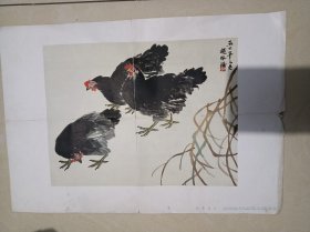 1957年，，河北省唐山著名画家赵佩瑶(鸡)年画8开，印量1400张