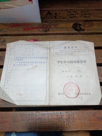 1969年南京市东方红路小学革命委员会学习情况报告单