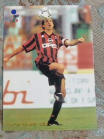 九十年代世界足球明星硬纸卡片（规格长14宽10公分），弗朗哥.巴雷西
