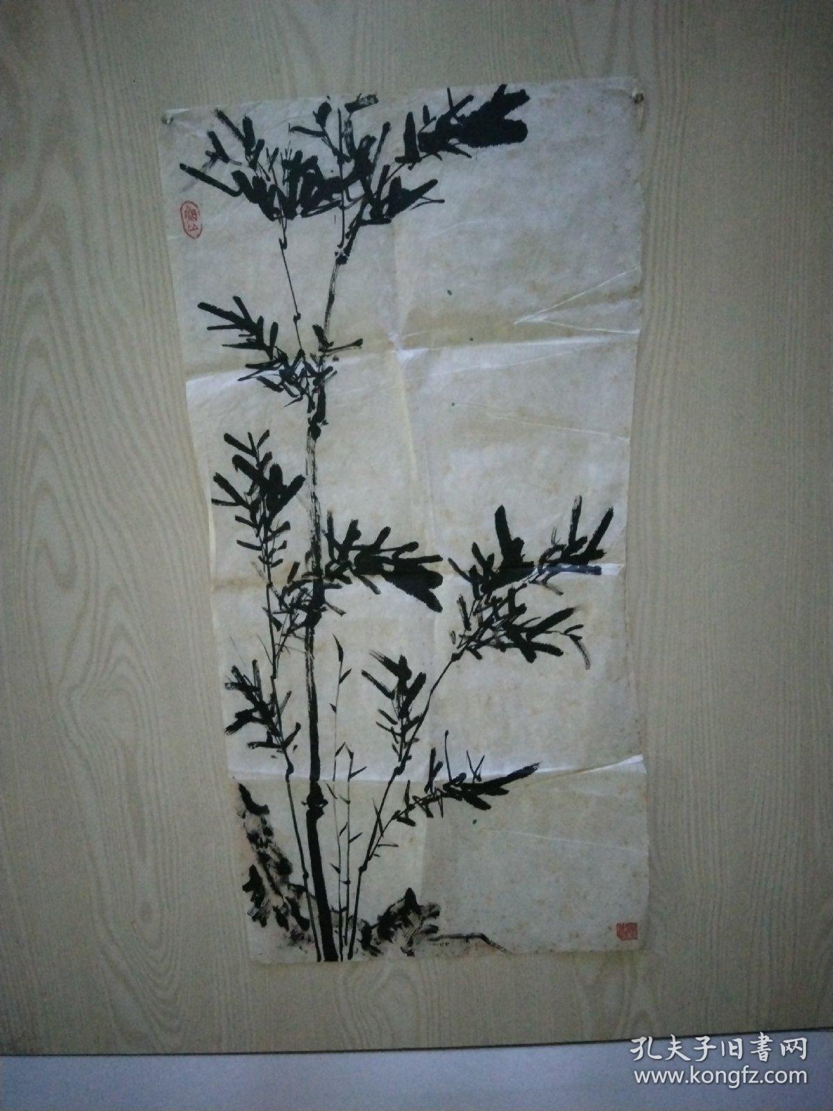 佚名老画《墨竹》，笔墨老练，寓意深长...