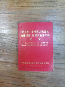 关于进一步巩固人民公社 集体经济 发展农业生产的决定