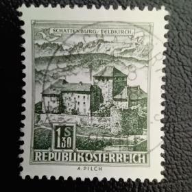 Ox0216外国邮票奥地利邮票1967年 教堂建筑 信销 1全 邮戳随机 小票