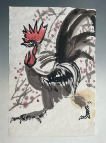 6117 约八九十年代《佚名 绘 大吉图》画心尺寸68x46cm 价二百元
