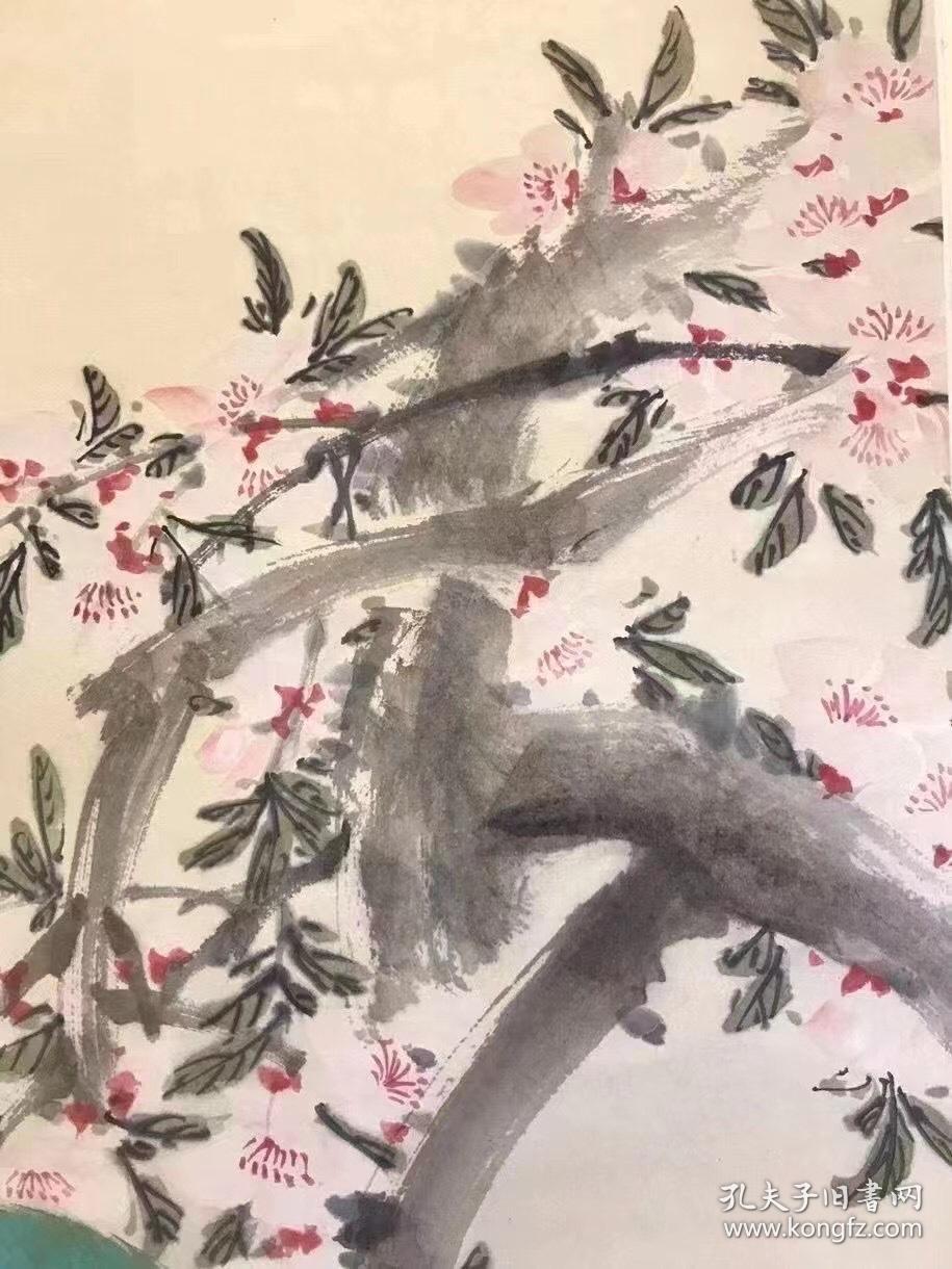 任预任立凡..桃花鹦鹉立轴..33/100厘米