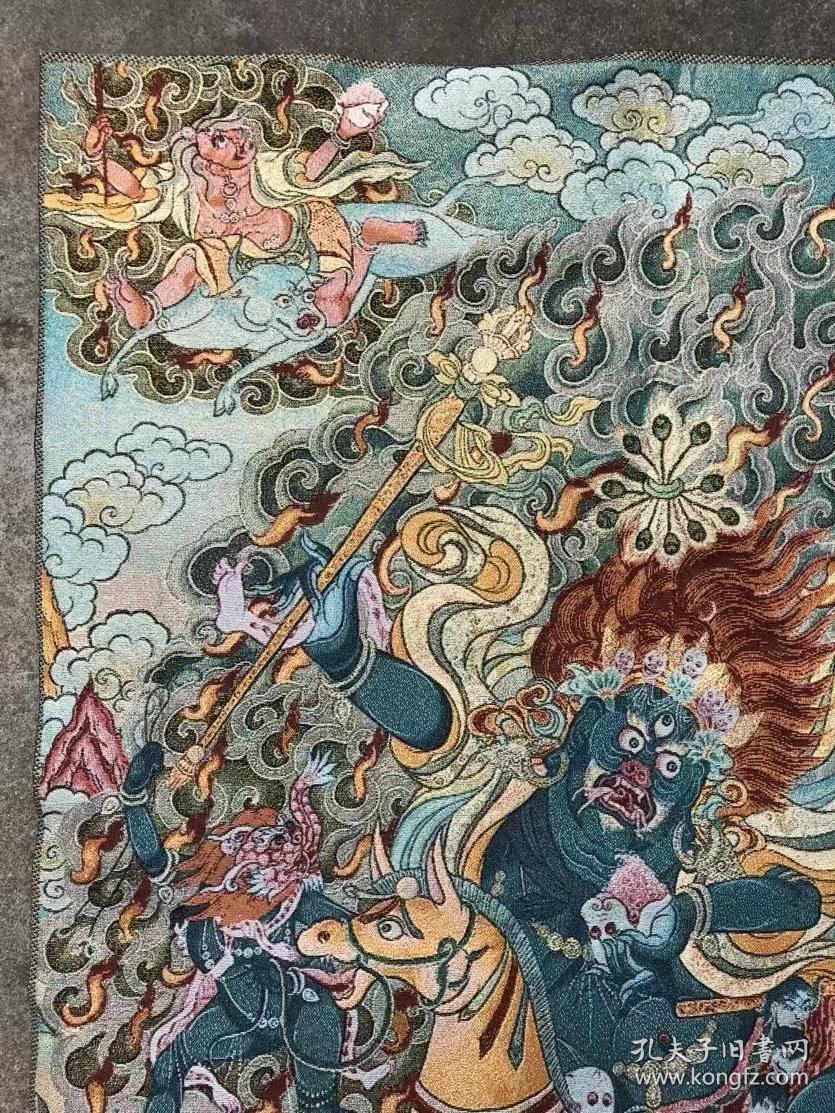 吉祥天母唐卡刺绣织锦画