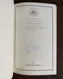 美国前总统老布什签名本 一切顺利 EASTON PRESS SIGNED All the Best, George Bush w/COA SIGNED