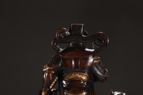 明 铜胎鎏金财神赵公明骑虎像