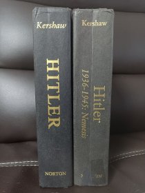 Hitler a biography including Hubris 1889-1936 and Nemesis 1936-1945 by Ian Kershaw ------ 伊恩 克肖《希特勒传记》精装两卷本全 缺书衣