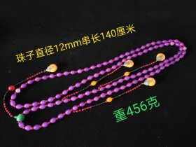 旧藏精品，紫罗蓝翡翠朝珠