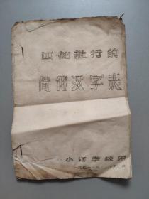 四批推行的简化汉字表（油印）