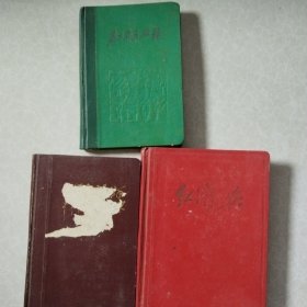 为工农兵服务，毛主席万寿无疆，红卫兵笔记本3个，有笔记，不缺页