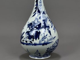 元青花蒙恬将军人物故事纹玉壶春瓶28x15