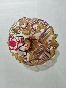 皮影静态皮影龙戏珠传统手工艺非物质文化遗产牛皮雕刻仿古色