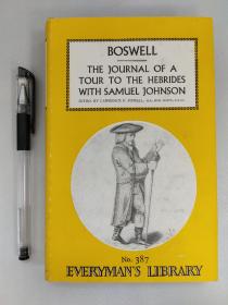 Everyman's Library No.387（人人文库，第387册）: BOSWELL The journal of a tour to the hebrides with  SAMUEL JOHNSON 鲍斯维尔《 鲍斯维尔与约翰逊博士赫布里底群岛游记》 一册全，美品现货