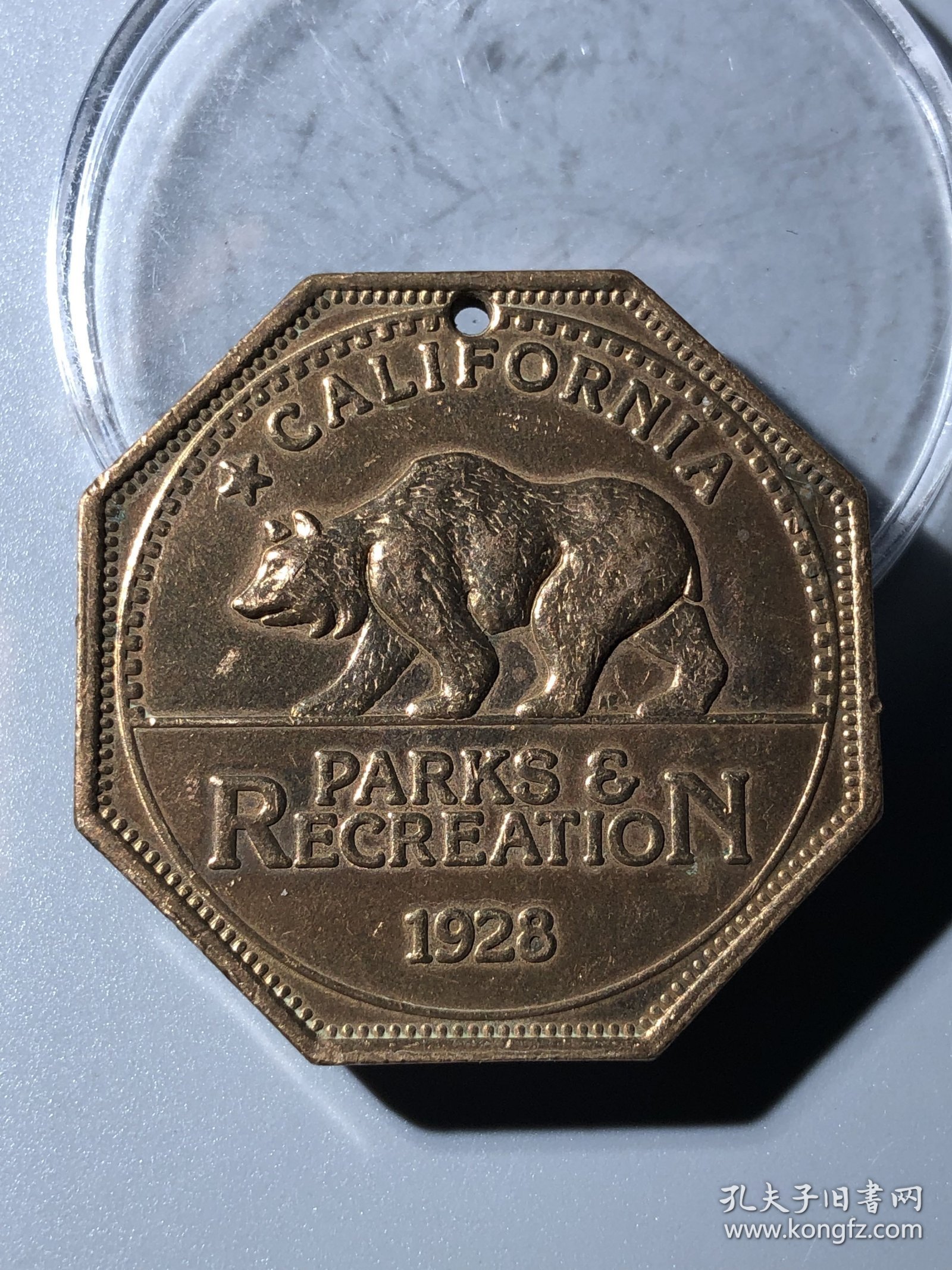 点击查看原图 加利福尼亚 八边行铜章