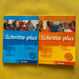 Schritte plus 3、4. Niveau A2/2. Kursbuch + Arbeitsbuch mit Audio-CD zum Arbeitsbuch：Deutsch als Fremdsprache（2本合售）