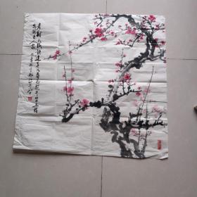 董寿平弟子 四川已故著名画家 雷启厚 国画 号称雷梅花 长66宽66 永久保真