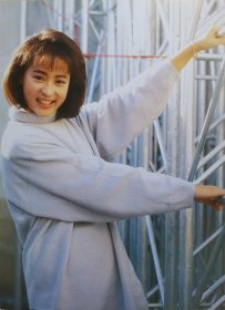 （偶01-73）螢幕偶像写真16开彩页 黎美娴 背面 邓浩光 1张2面