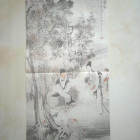 旧藏宣纸挂历画芯明清名家画六张。