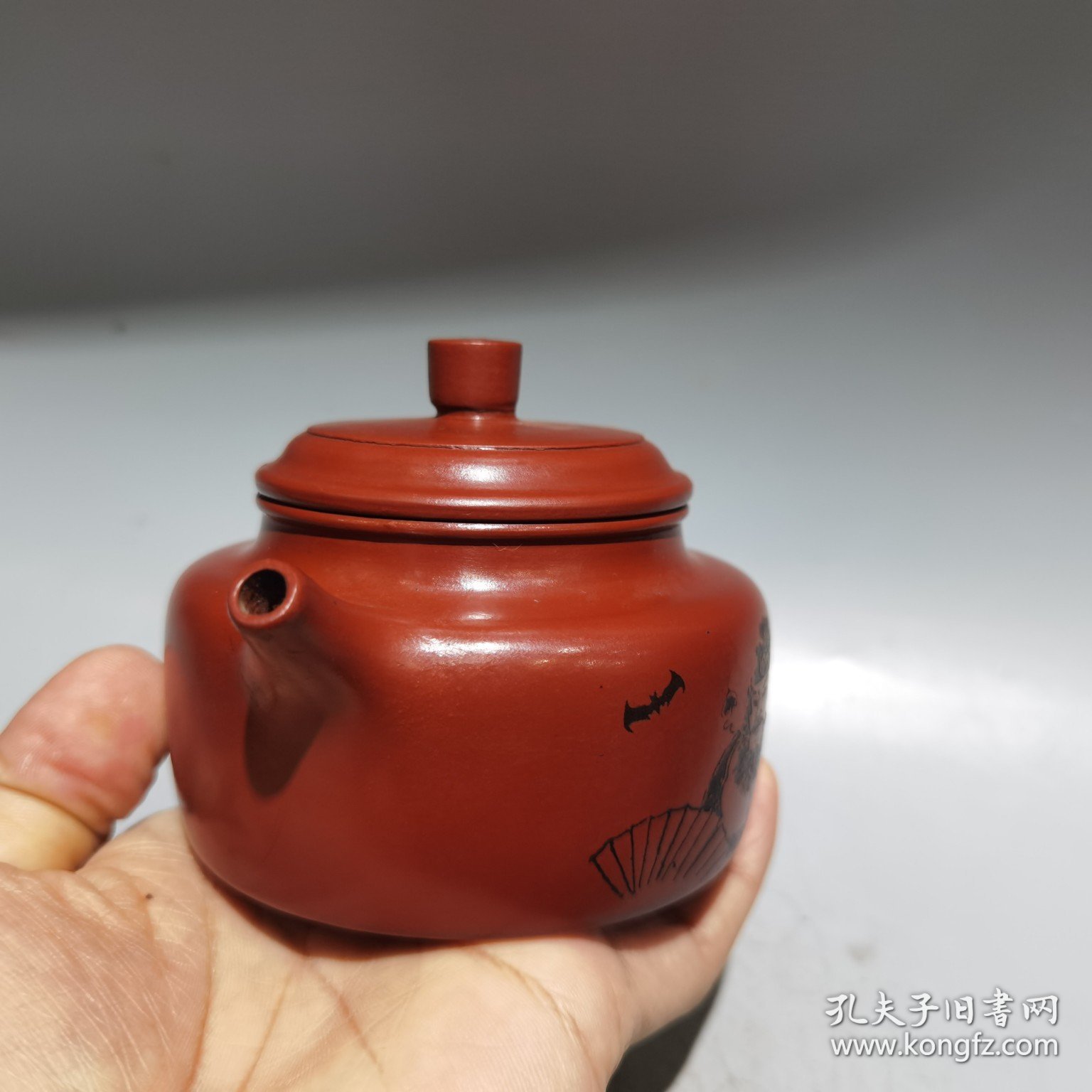 老紫砂壶紫砂茶壶刻绘德钟壶 280cc