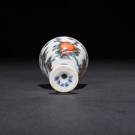 清雍正斗彩如日中天太阳纹高足杯 8*7厘米