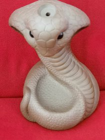 原矿老泥灵蛇倒香炉紫砂摆件