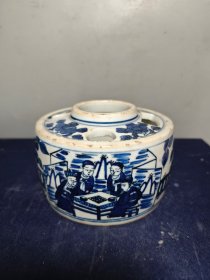 青花人物文房笔洗