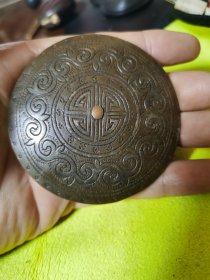 清代护心镜（铜嵌银工艺）