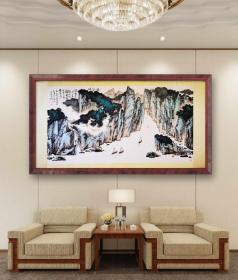 林祖东 画 六尺山水  178+95Cm画心 著名画家 蒋金读 的得意门生 未裱，如果需要定做画框可私聊
可挂于公司，私人会所茶楼KTV等。