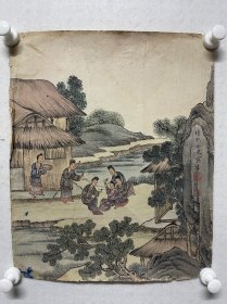 溥靖秋   人物作品   老托   国画老片