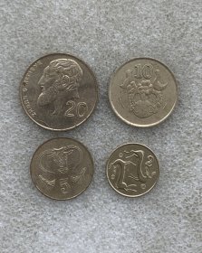 塞浦路斯纪念币4枚套 18-27mm