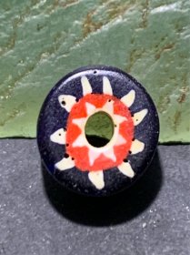 尼泊尔古法手做老琉璃珠一颗，。，