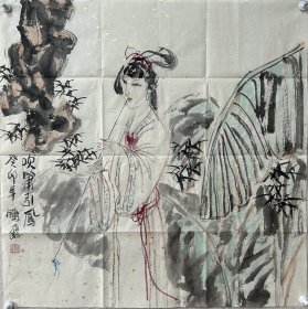 【保真字画，得自画家本人】袁鹏飞 68X68cm！起拍价900 甘肃环县人，生于1968年8月，1983年12月入伍，毕业于解放军艺术学院美术系中国画专业，曾任原兰州军区文艺创作室副主任，中国美协会员，甘肃美协理事。